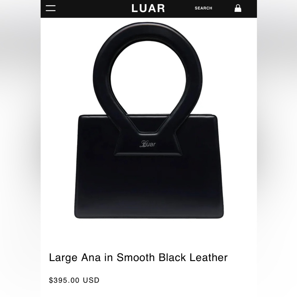 Luar Black Leather Shoulder Bag with Crossbody Rings